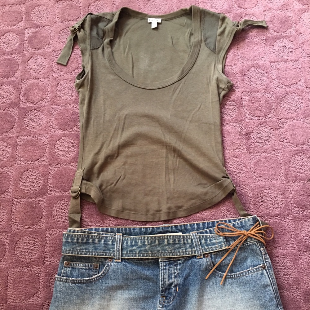 Olive colored tee